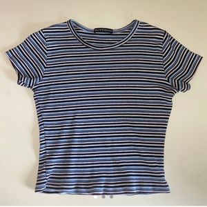 blue striped brandy melville crop top